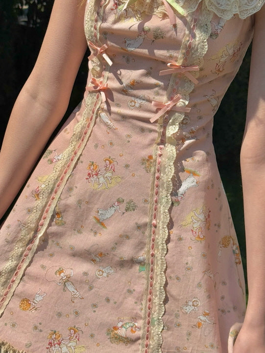 Whimsical Oil Painting Cottage Dress