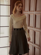 Elegant Off-Shoulder Wool Sweater
