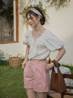 Olivia's White Puff-Sleeve Summer Blouse