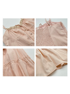 Blush Ribbon-Tie Tiered Dress