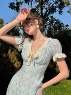 Romantic Blue Garden Bloom Dress