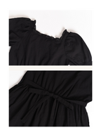 Noir Rose Embroidered Vintage Black Dress