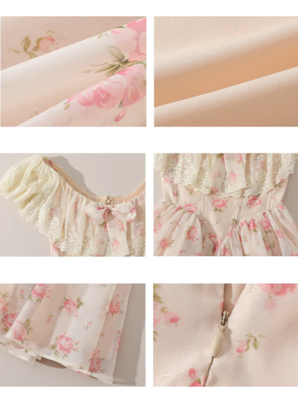 Rosy Whisper Off-Shoulder Dress