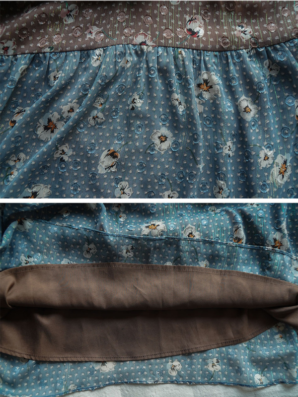 Autumn Patchwork Chiffon Dress