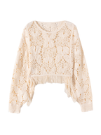 Bohemian Crochet Fringe Knit Top