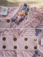 Delicate Floral Embroidered Ruffle Cardigan