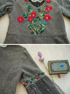 Embroidered Floral Lace Vintage Dress