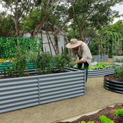 24-inch tall rectangular galvanized metal raised garden bed — view 10