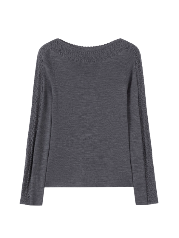 Lace Trim Ballet Knit Top