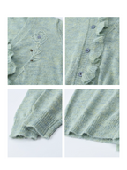 Romantic Ruffle Floral Embroidered Cardigan