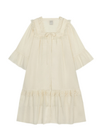 Lace Collar Cotton Lounge Gown