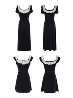 Midnight Lace Ruffle Dress
