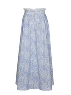 Vintage Blue Floral Cotton Skirt