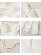 Ivory Pearl Princess Satin Dress
