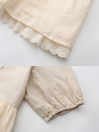 Linen Lace Garden Blouse and Skirt