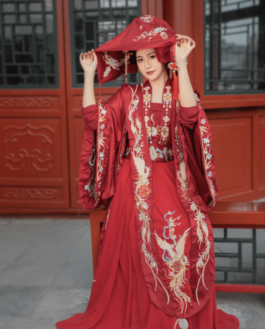 The Song Dynasty Wedding, Bridal Gown, Starry Phoenix