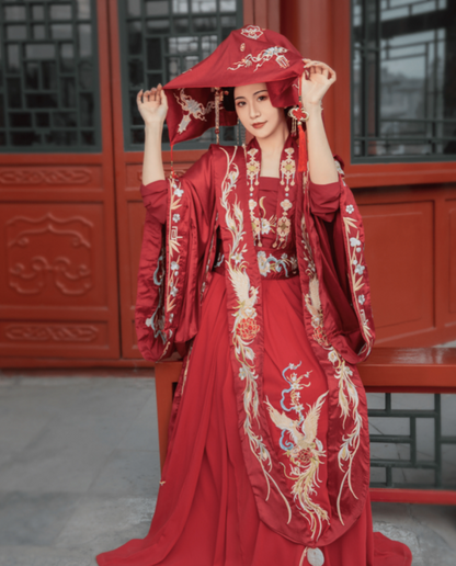 The Song Dynasty Wedding, Bridal Gown, Starry Phoenix