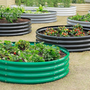 12-inch tall round galvanized metal raised garden bed, 4 feet in diameter — view 7