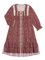 Vintage Rose Ruffle Lace Nightgown