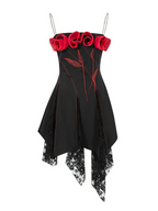 Rosette Lace Hem Dress
