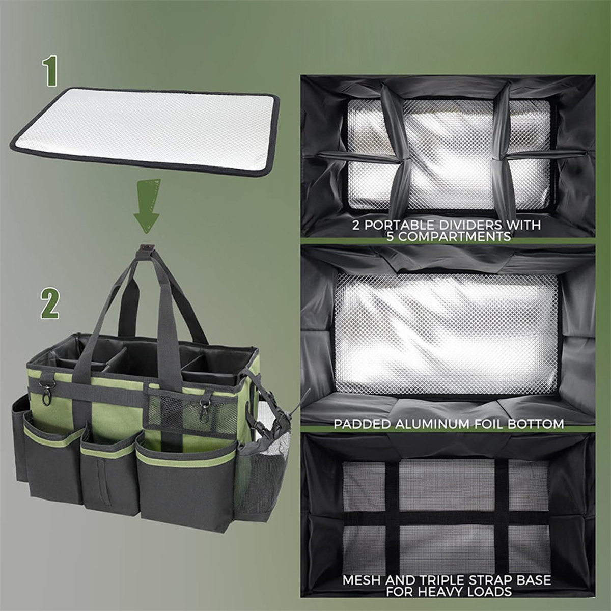 garden storage bag（Green） — view 3