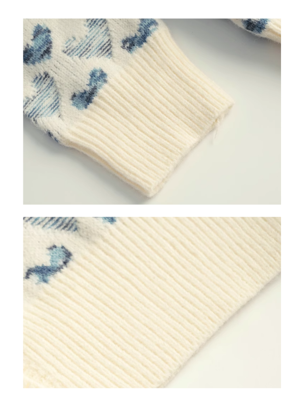 Vintage Blue Heart Knit Cardigan