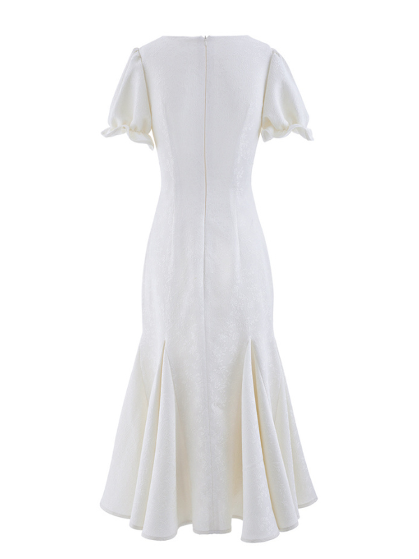 Cubic-Embellished Jacquard Princess Dress