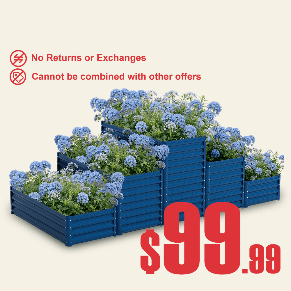 36-inch tall rectangular galvanized metal raised garden bed — view 6