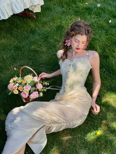 Floral Embroidered Garden Corset
