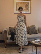 Monochrome Rose Vintage Cotton Dress