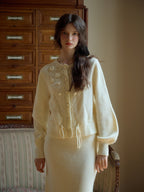 Rosette Bloom Knit Cardigan