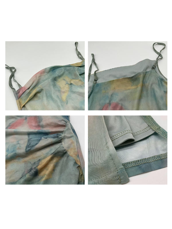 Dreamy Watercolor Mesh Slip Dress