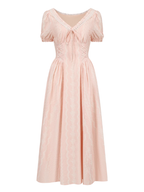 Blush Rose Corset Ribbon Dress