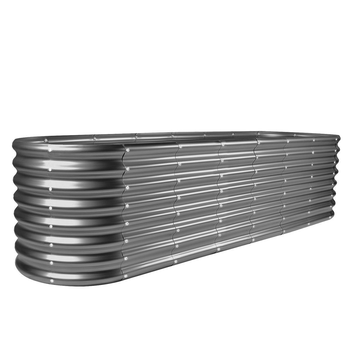 24-inch tall oval galvanized metal raised garden bed, 8 by 2 feet — view 10