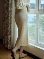 Cottage Lace Hem Knit Skirt