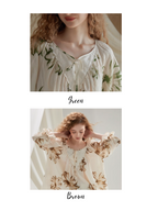 Vintage Floral Cotton Pajama Set