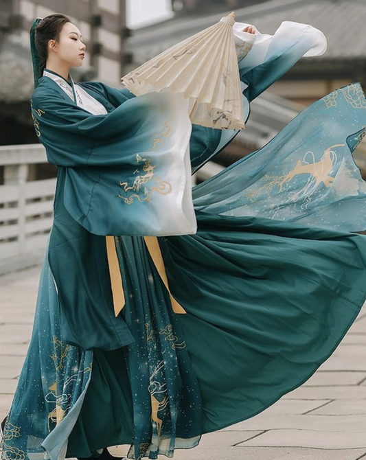 Wei Jin Wuxia Style Qiyao Ruqun - Cold Sand 流砂冷