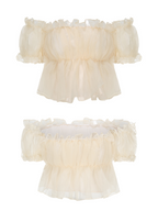 Whipped Cream Ruffle Sheer Top