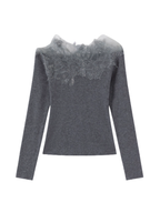 Whisper Lace Collar Knit Top