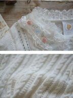 Romantic White Lace-Collared Blouse