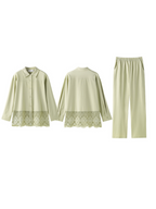 Sage Green Lace Trim Pajama Set