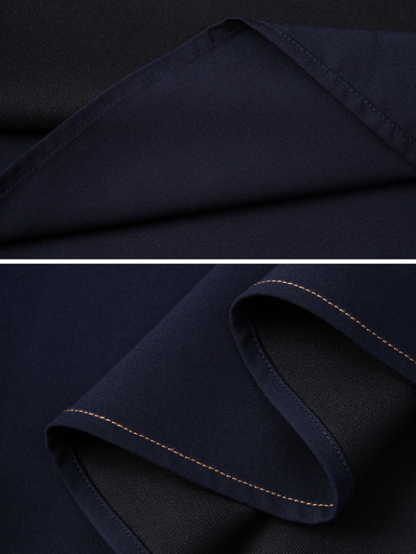 Navy Elegance Vintage Collar Dress