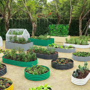 12-inch tall round galvanized metal raised garden bed, 4 feet in diameter — view 8