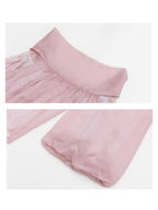 Blush Cold-Shoulder Chiffon Blouse