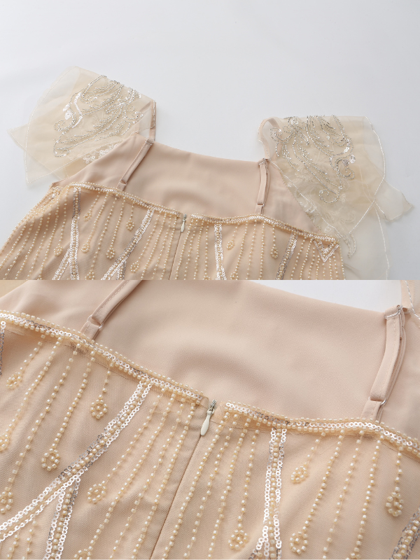 Golden Hour Sequin Mesh Slip Dress