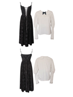 Midnight Lace Corset Velvet Dress