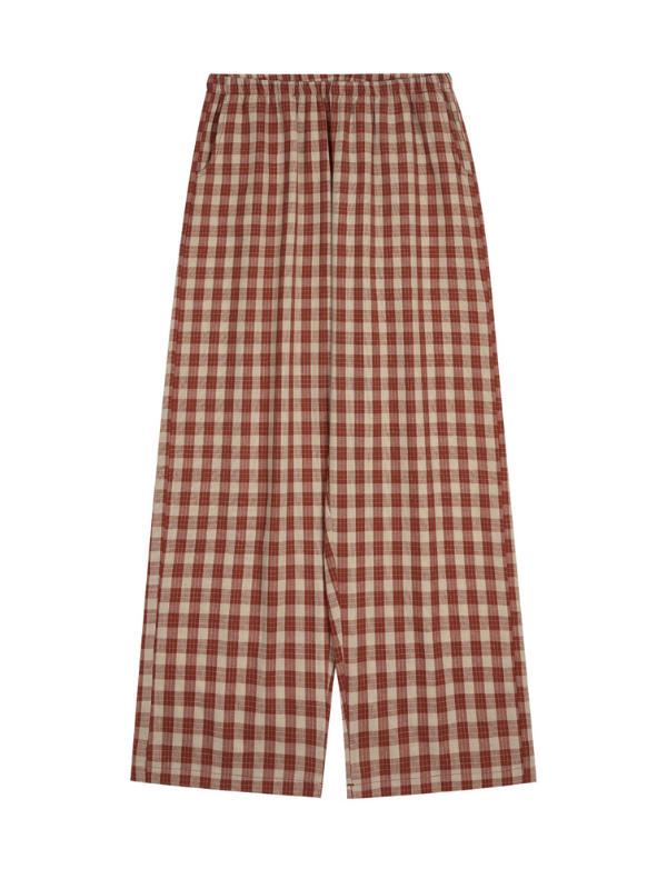 Rustic Checkered Lace Pajama Set