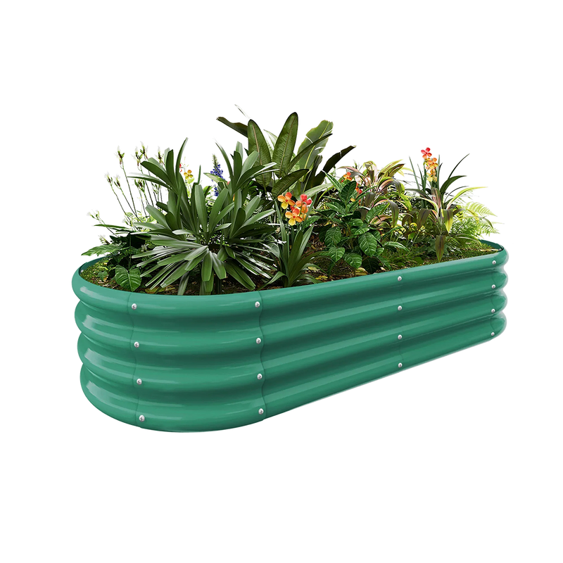 12" Tall Oval 4x2x1ft Galvanized Raised Garden Bed — view 2
