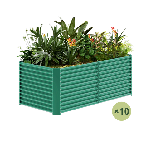 set of 10 — 36-inch tall rectangular galvanized metal raised garden bed, 8 by 4 feet — view 2