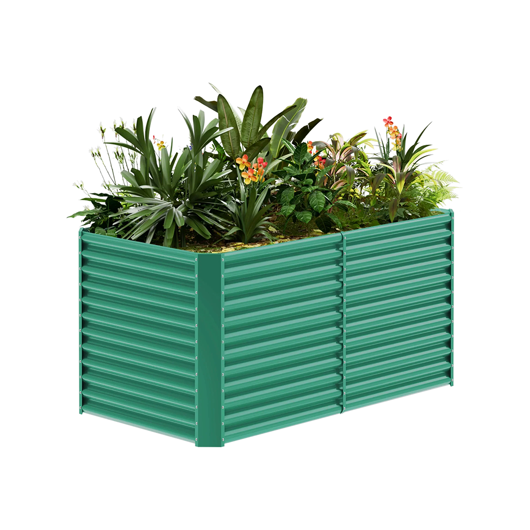 36-inch tall rectangular galvanized metal raised garden bed, 6 by 3 feet — view 2